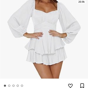 white long sleeve romper